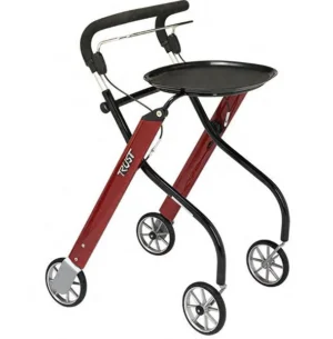 Trust Care Let’s Go sammenleggbar innendørsrullator, Rød